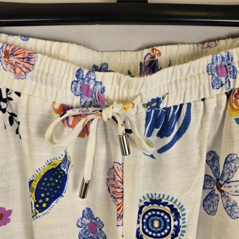 Label Of Love Anthropologie Womens XL Wide Leg Linen Blend Resort Pants Boho Art - Picture 5 of 12